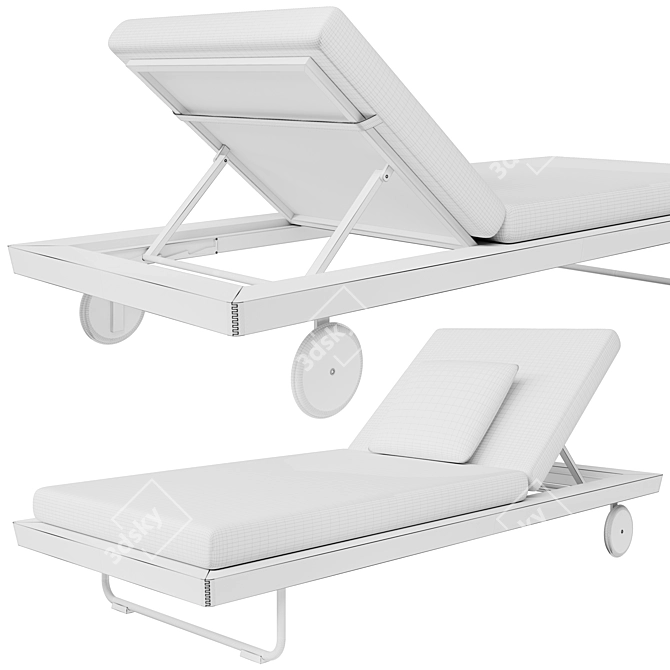 Elegant Sunray Loungers for Relaxation 3D model image 3