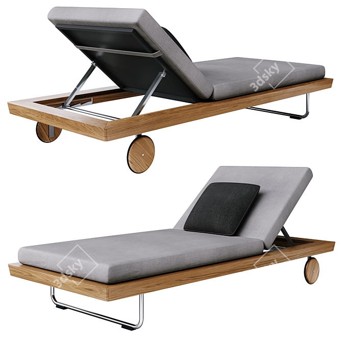 Elegant Sunray Loungers for Relaxation 3D model image 8