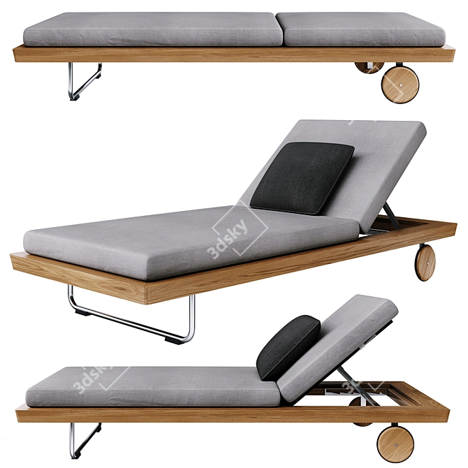 Elegant Sunray Loungers for Relaxation 3D model image 9