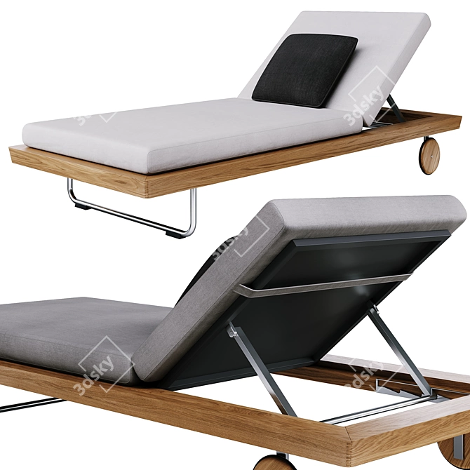 Elegant Sunray Loungers for Relaxation 3D model image 13