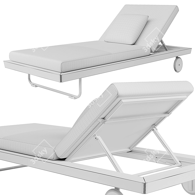 Elegant Sunray Loungers for Relaxation 3D model image 15