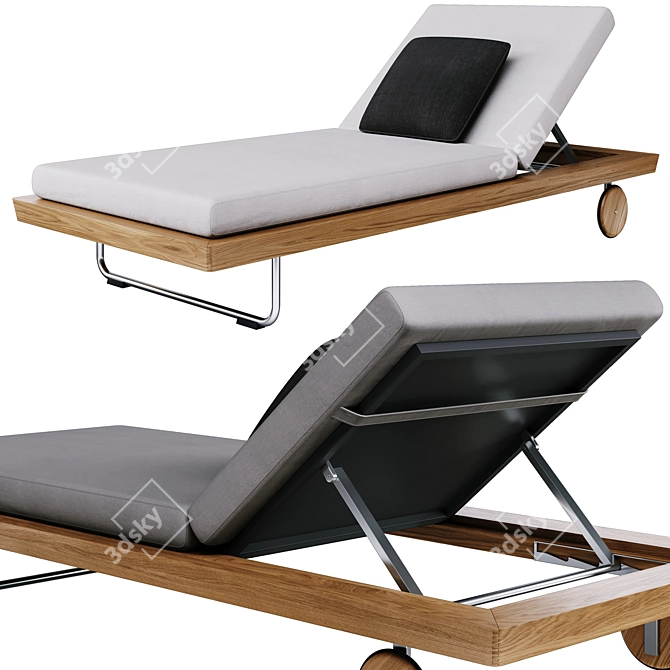 Elegant Sunray Loungers for Relaxation 3D model image 20