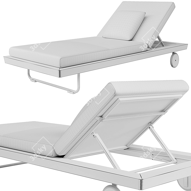 Elegant Sunray Loungers for Relaxation 3D model image 22