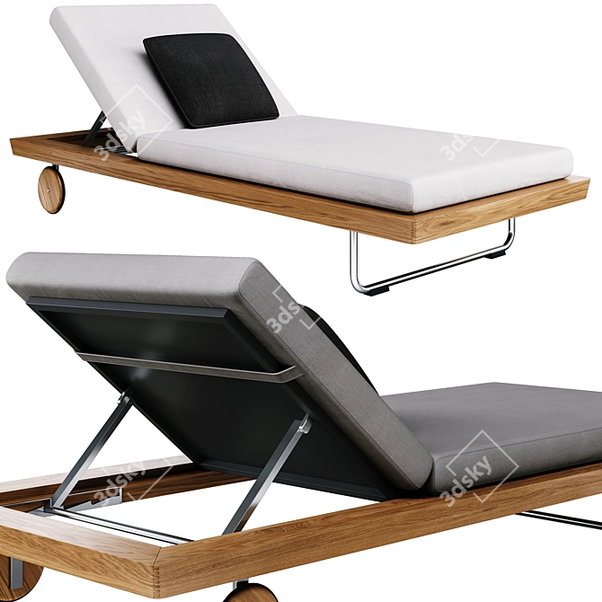 Elegant Sunray Loungers for Relaxation 3D model image 28