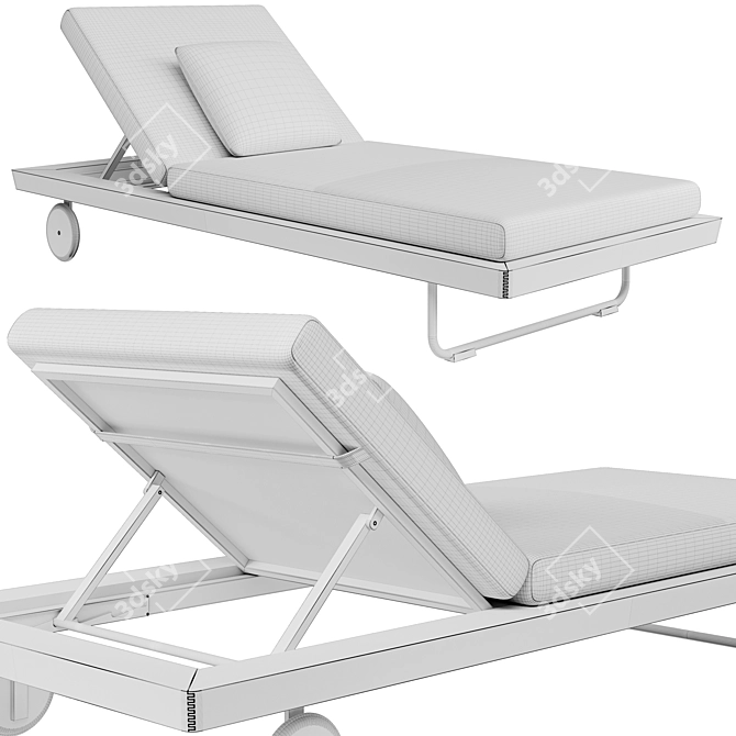 Elegant Sunray Loungers for Relaxation 3D model image 30