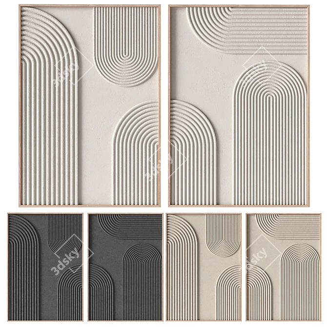 Stone Relief Framed Wall Art 3D model image 2