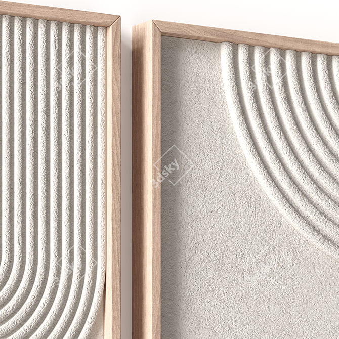 Stone Relief Framed Wall Art 3D model image 3
