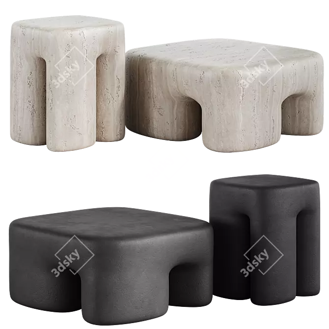 Elephant Collector Coffee Table Set 3D model image 10