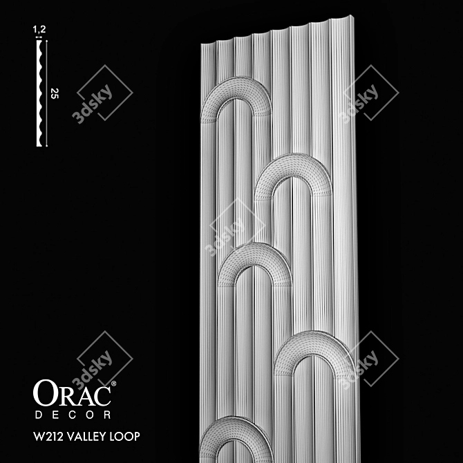 Neo-Art Deco Valley Loop Embellishment 3D model image 1