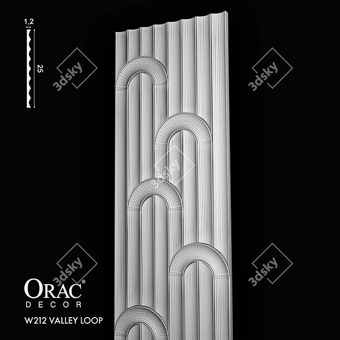 Neo-Art Deco Valley Loop Embellishment 3D model image 4