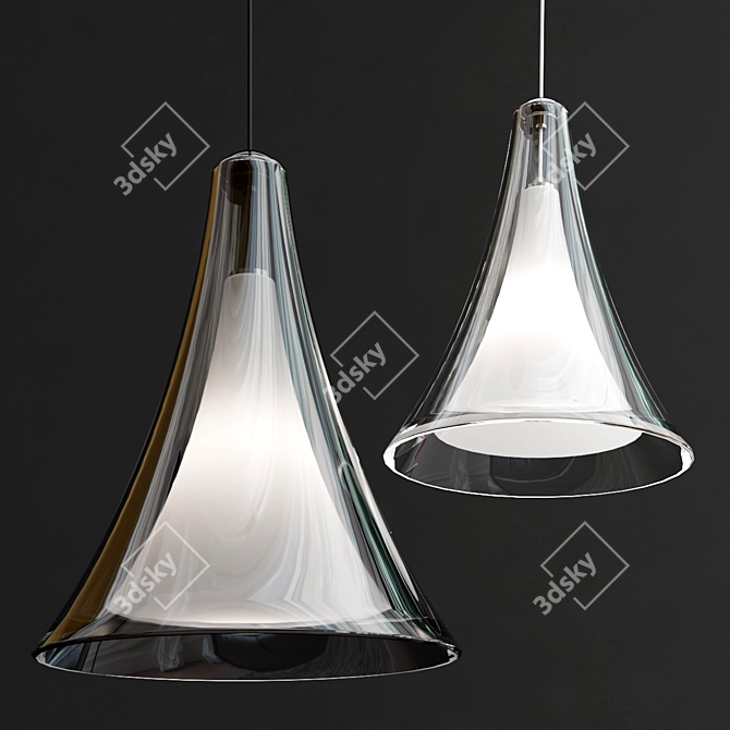 Modern Melrose II Pendant Light 3D model image 2