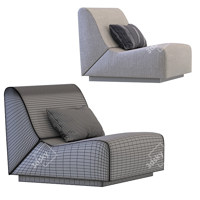 Elegant Rotondo Fireside Chair 3D model image 5