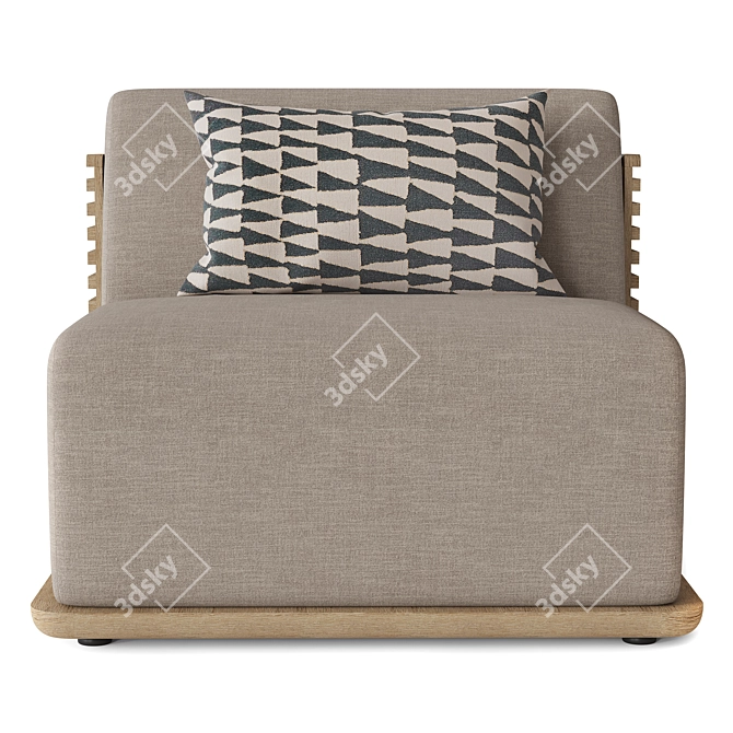 Restoration Hardware Teak Lounge Chair 3D model image 3