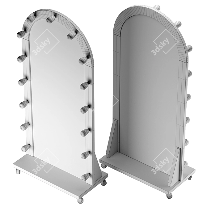 Modern Illuminated Mobile Wardrobe Mirror 3D model image 6