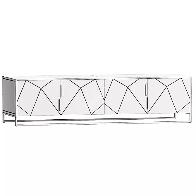 Solid Mango Wood TV Stand 3D model image 2