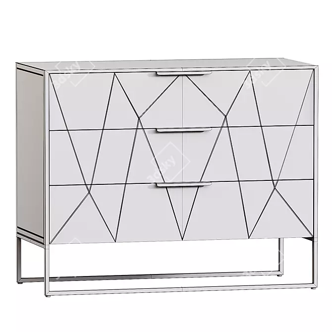 Solid Mango Wood Doors Sideboard 3D model image 2