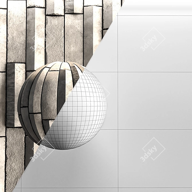 3D Concrete Wall Panel Collection 3D model image 7