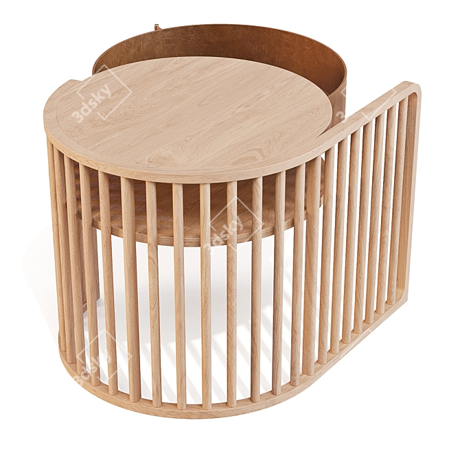 Pianca Palu Night Table: Modern Elegance 3D model image 4