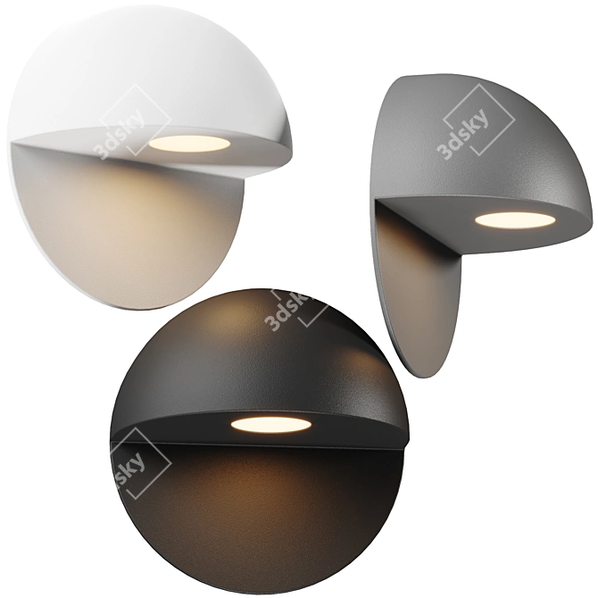Sleek LED Outdoor Wall Light 3D model image 1
