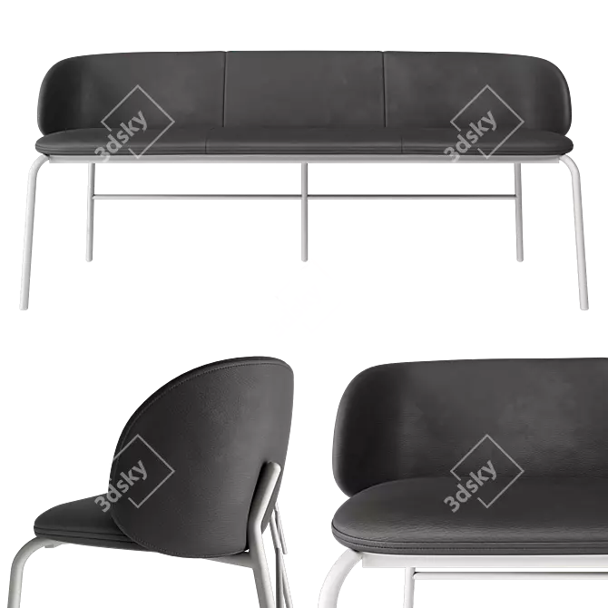 Stylish Bench Princeton Design 3D model image 2