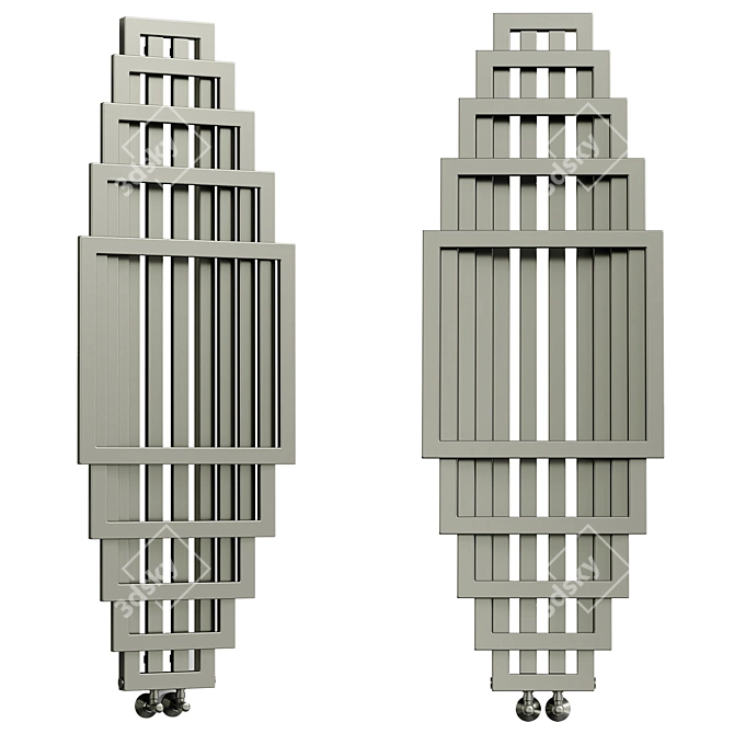 Sleek Stainless Steel Designer Radiator 3D model image 1