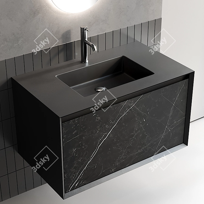 Iks Full Wall-Mounted Vanity Unit 3D model image 5