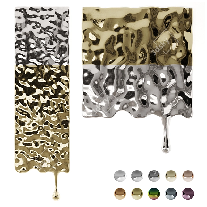 Metal Drop Geometric Relief Panel 3D model image 1