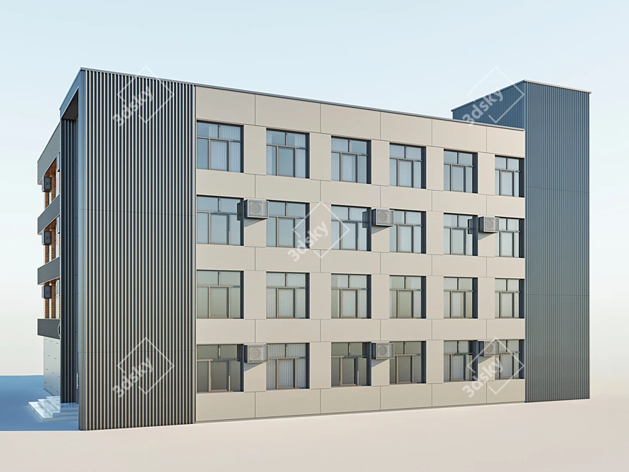 Industrial Building 3D Model Kit 3D model image 3