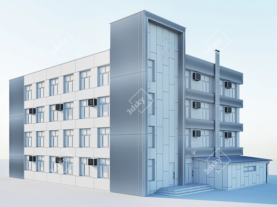 Industrial Building 3D Model Kit 3D model image 6