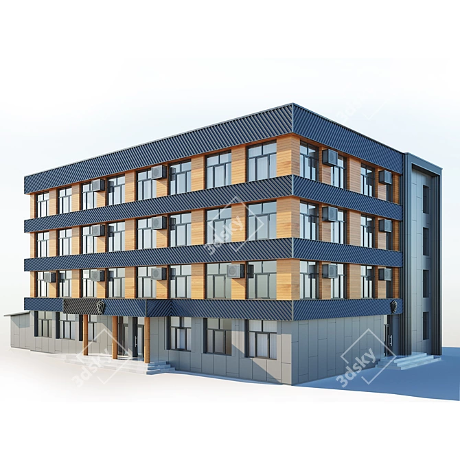 Industrial Building 3D Model Kit 3D model image 7