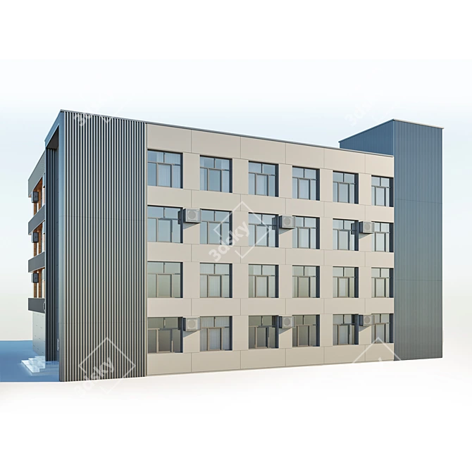 Industrial Building 3D Model Kit 3D model image 14