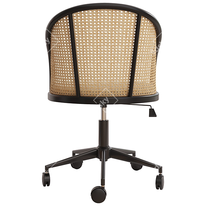 Dagmar Office Chair, Rattan Backrest 3D model image 4