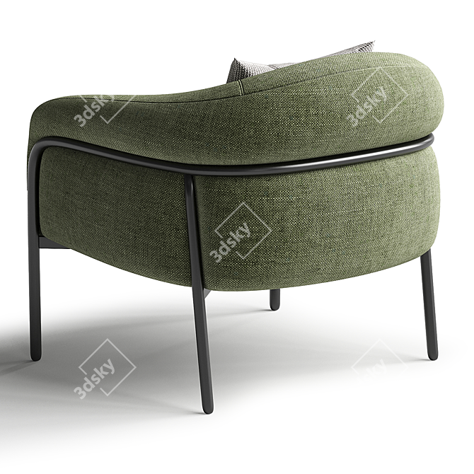 Modern Chic Belly Armchair 3D model image 3