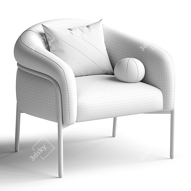 Modern Chic Belly Armchair 3D model image 4