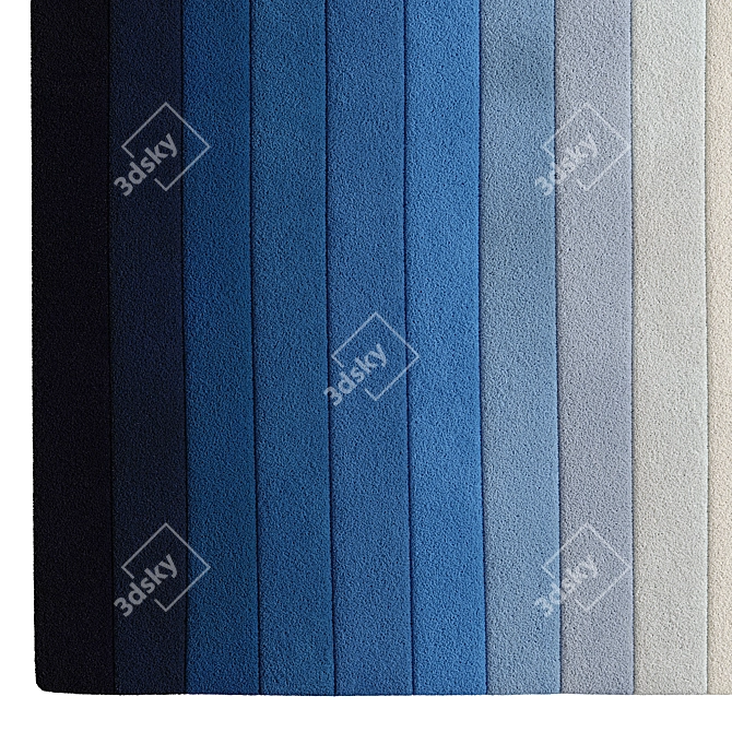 Blue Handwoven Maximus Rug Collection 3D model image 4