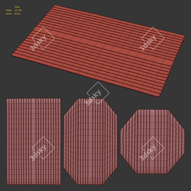 Blue Handwoven Maximus Rug Collection 3D model image 7