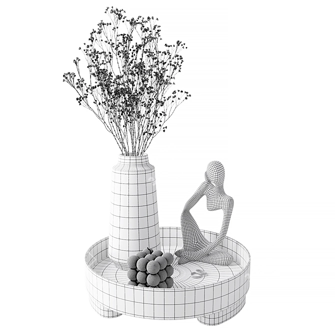 Scandinavian Style Decor Tray 3D model image 4