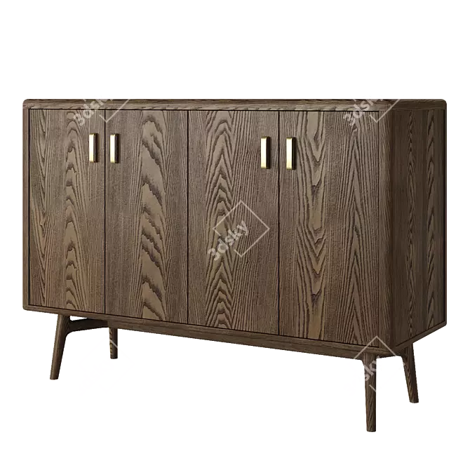 Ethnic Style Wooden Cabinet 3D model image 1