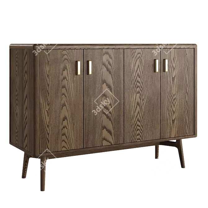 Ethnic Style Wooden Cabinet 3D model image 2