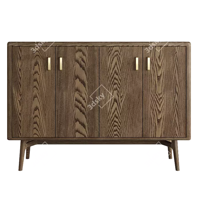 Ethnic Style Wooden Cabinet 3D model image 3