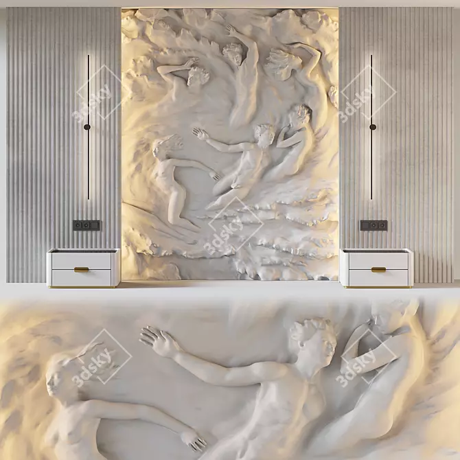 Dreamscape 3D Headboard Panel Mix 3D model image 1