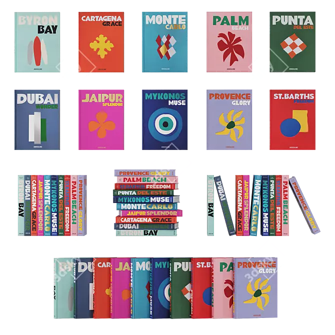 Assouline Travel Book Collection 3D model image 2