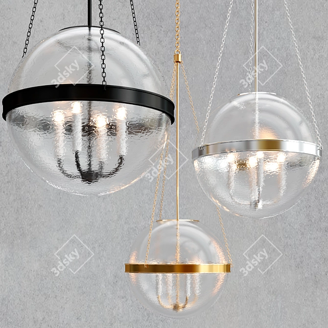 Mid-Century Reese Globe Pendant 3D model image 2