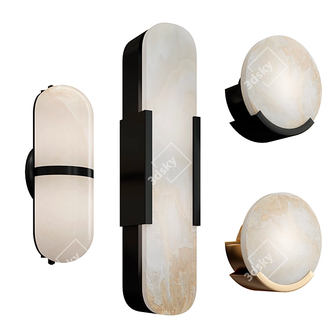 Elegant Melange Wall Lamp Collection 3D model image 1