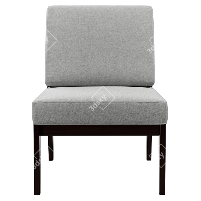 Massiv Grey Accent Chair 3D model image 2