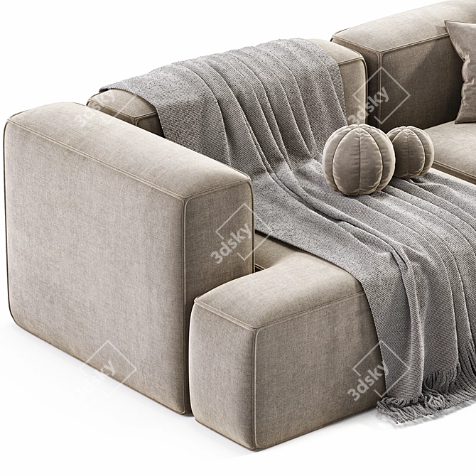 Modular Corduroy Lennon Corner Sofa 3D model image 4