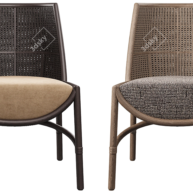 Stylish Taru Side Chair 3D model image 2