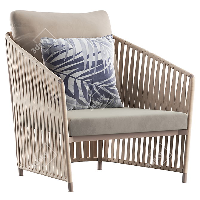 Elegant Bitta Lounge Club Armchair 3D model image 1