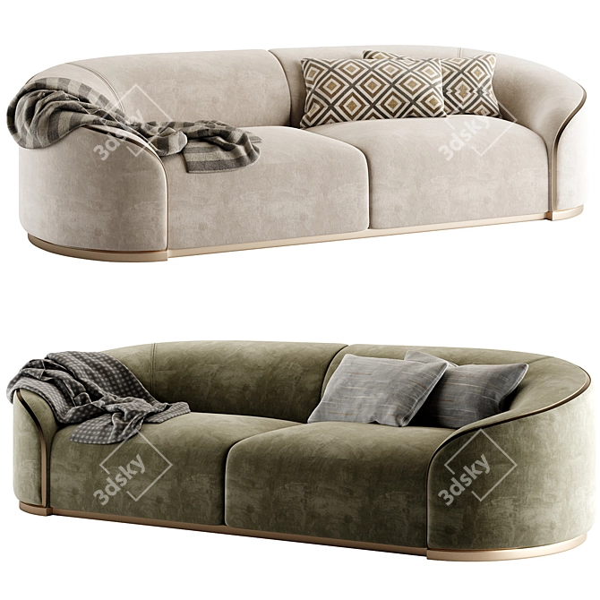 Elegant Rugiano Pierre Sofa 3D model image 1