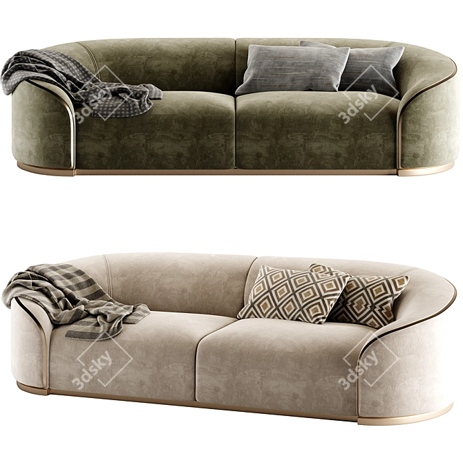 Elegant Rugiano Pierre Sofa 3D model image 2